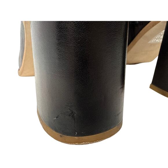 Free People Sienna Boots Block Heel Womens US 6 EU36.5 Black Leather Square Toe - Picture 7 of 11